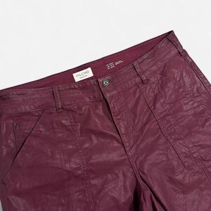 Pilcro Faux Leather Burgundy Pants
